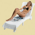 Velour Chaise Lounge Chair Cover (White Embroidered)